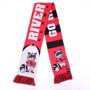 Ruffneck River Grove Elementary Mascot Knit Scarf Red Black School Spirit